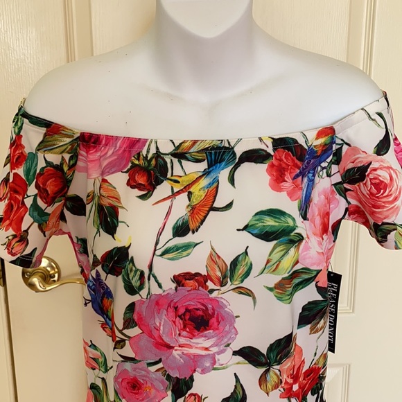 NY&Co Beautiful flowered scuba cocktail dress - Picture 3 of 6